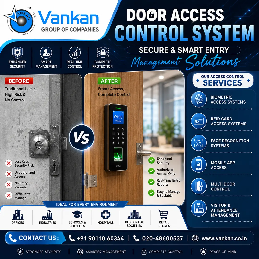 Door Access Control System in Pune | Biometric, RFID & Smart Access Solutions | Vankan Security Services